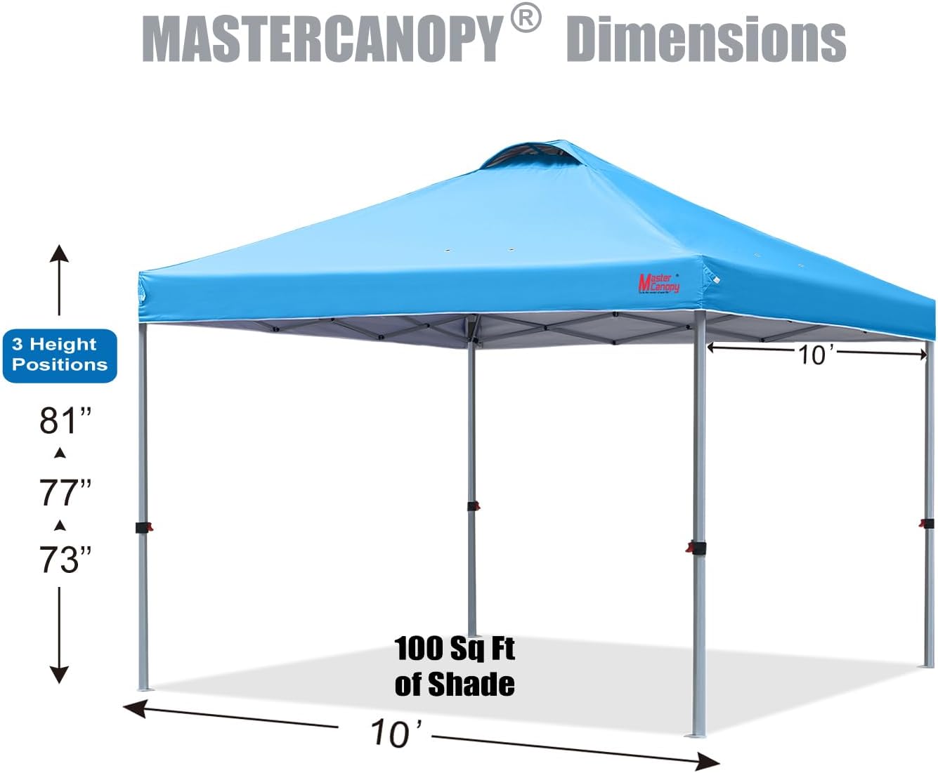MASTERCANOPY Durable Pop-up Canopy Tent with Roller Bag (10x10, Sky Blue)