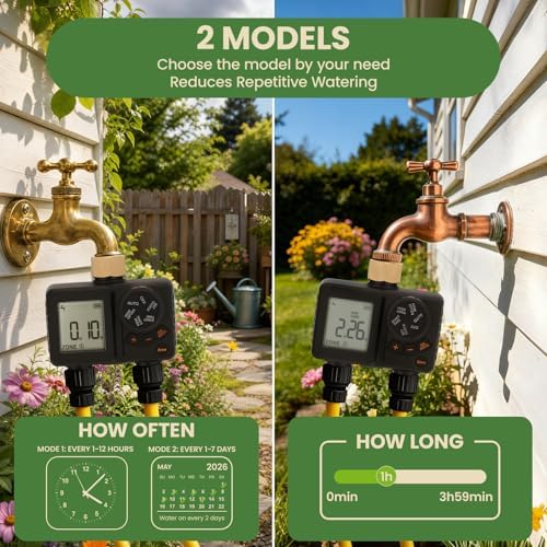Sprinkler Timer, Water Timer for Garden Hose 2 Outlet,IPX6 Waterproof