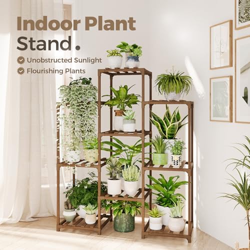 Bamworld Plant Stand Indoor Plants Shelf Outdoor Wood Plant Rack
