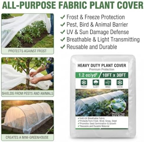 Plant Covers Freeze Protection 10x30ft - 1.2 oz/yd² Frost Blanket