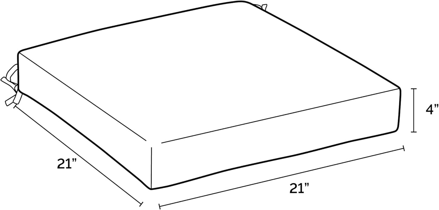 Arden Selections Outdoor Wicker Chair Cushion, 20 x 18, Rain-Proof, Fade Resistant 21 x 21, Ruby Red Leala (Pack of 4)