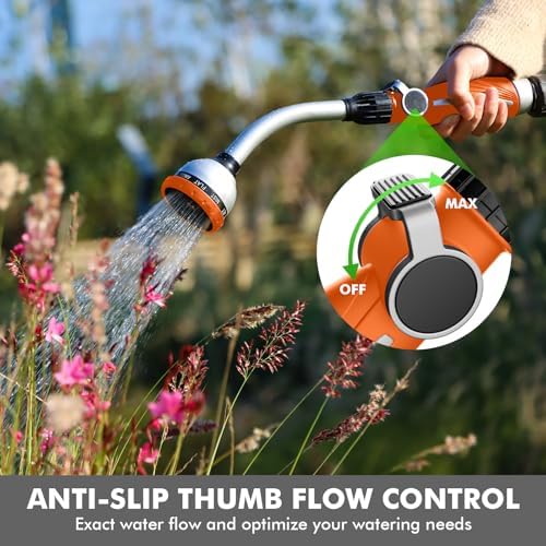 RESTMO Watering Wand Heavy Duty, 15-Inch Long Hose Nozzle Sprayer