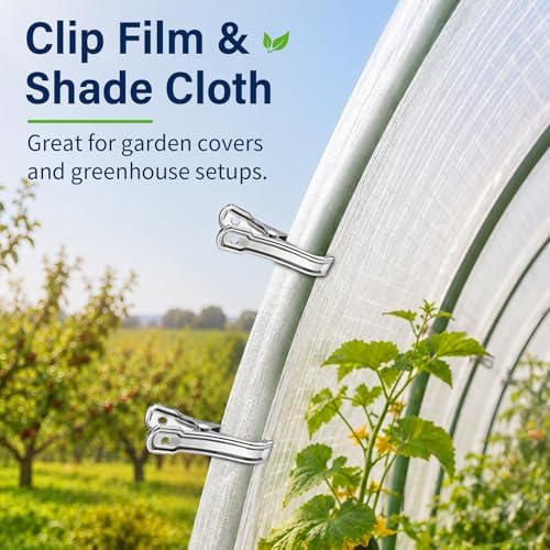 50 Pcs Garden Clamp, Stainless Steel Metal Clip for Garden Netting