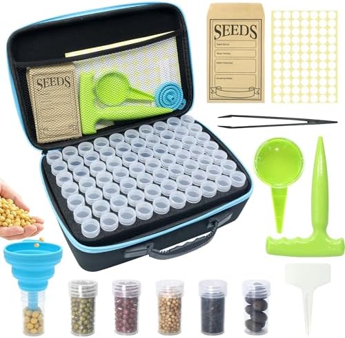 Seed Storage Organizer, 140 Slots Seed Storage Box with 20 Envelopes