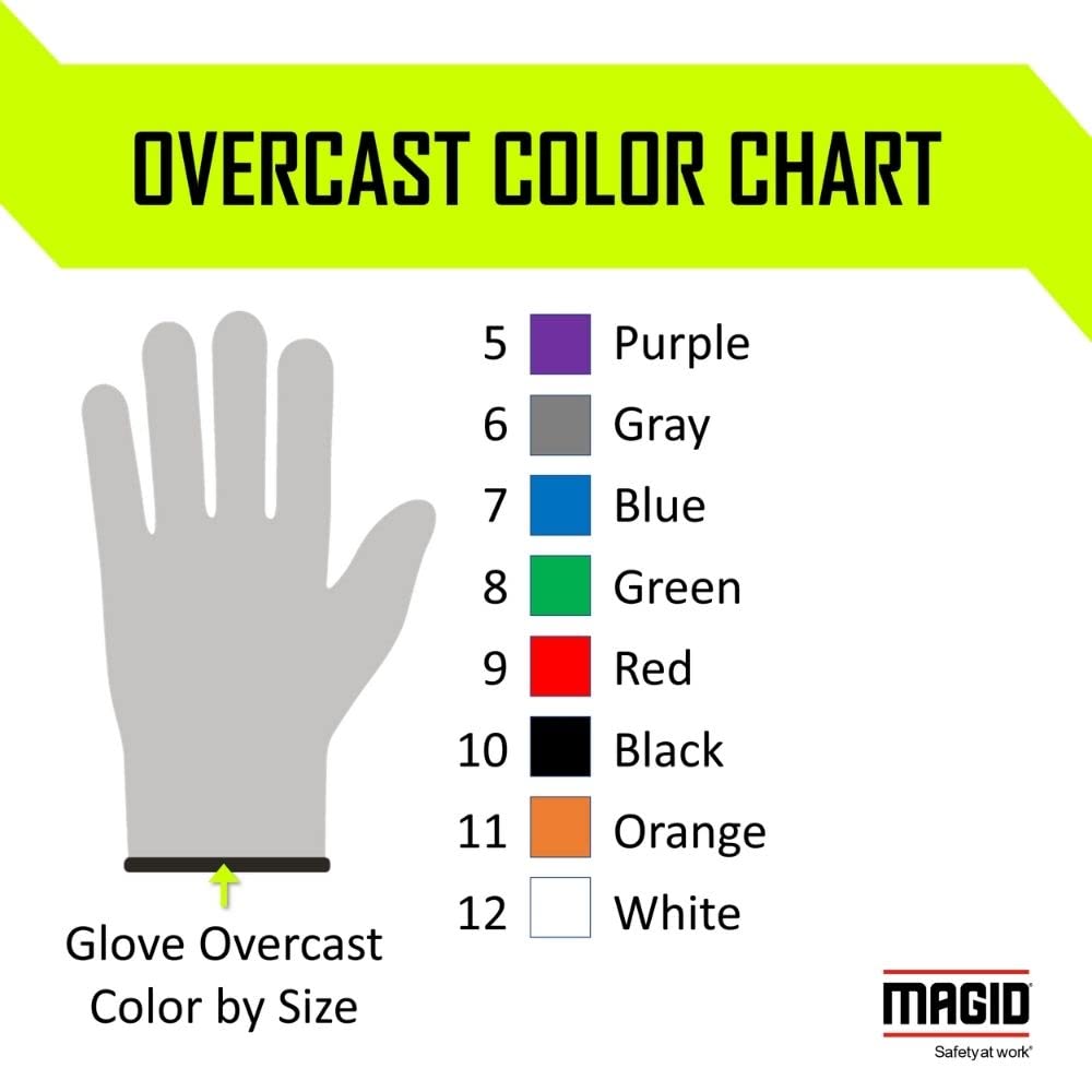 MAGID D-ROC ANSI A4 AeroDex Polyurethane Palm Coated Work Gloves, 12 Pairs, Size 12/3XL, GPD482