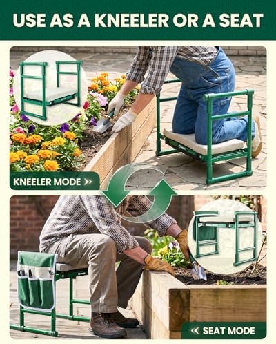 Saker 2026 Upgraded Garden Kneeler and Seat with 500LB Frame & Soft Pad