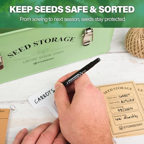 Seed Storage Box Organiser - Seed Tin with Over 200 Accessories