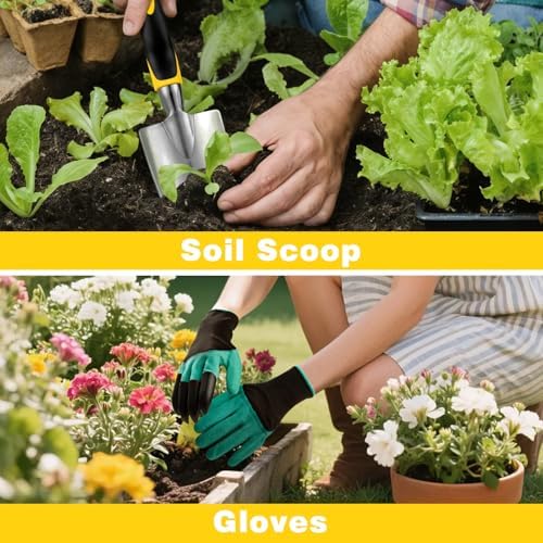Garden Tools, Gardening Tools, Gardening Hand Tools 7-piece, Yellow
