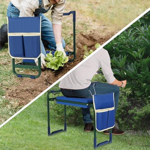 sancat Garden Kneeler, Thicker and Wider Kneeling Pad, Steel Seat Frame
