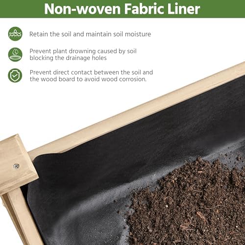 Yaheetech Raised Garden Bed 1Pcs Elevated Wood Planter Box Outdoor, Wood