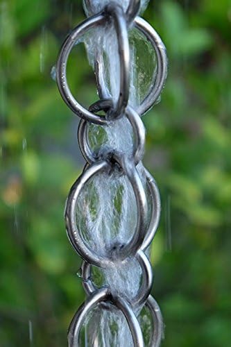Nutshell Stores Double Loops Rain Chain - Stainless Steel - 9 Feet
