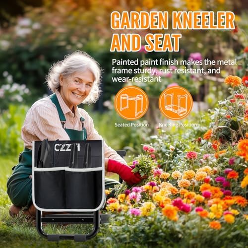 Garden Kneeler and Seat, Wider and Thicker Kneeling Pad