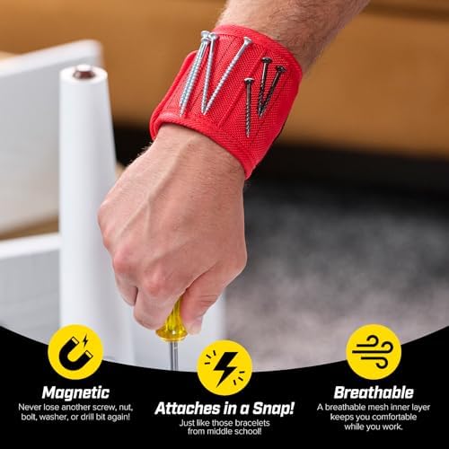 MagSnap Magnetic Wristband by Wrap-It Storage - Red
