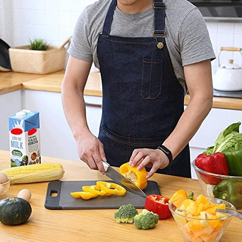 Tosewever Canvas Cross Back Chef Cotton Aprons for Men Women with Large Pockets
