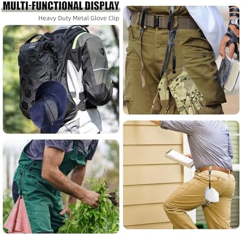 MELOTOUGH Metal Glove Clip for Work Glove Holders Heavy Duty Steel Glove Clips for Tactical,Skiing,Camping,Outdoor Activities