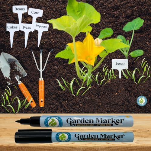 T-Type Plastic Plant Labels | Reusable Waterproof | Weather Resistant Nursery Garden Tags for Seedlings, Seed Starting, Pots, and Indoor Herb Beds (100-Pack, White - Tags Only, NO Pen)