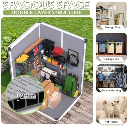 5 x 4 FT Plastic Outdoor Storage Shed with Floor, Resin Garden Shed