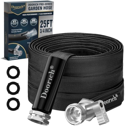 25ft Garden Hose, Ultra Lightweight Flat Water Hose with Valve