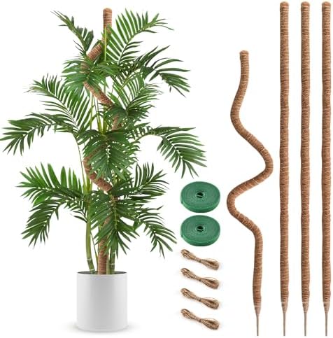 4 Pack Moss Pole 63 Inch Monstera Plant Sticks Support Tall Long Stakes
