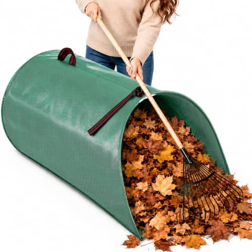 100 Gallon Leaf Collector, Reusable Dustpan-Type Lawn and Leaf Bag