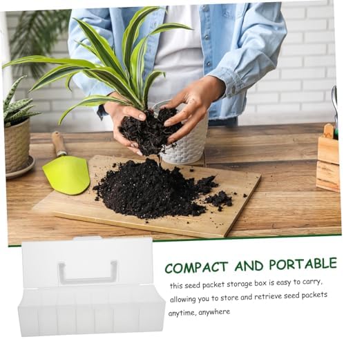 Seed Packet Storage Box Plastic Portable Divided Organizer