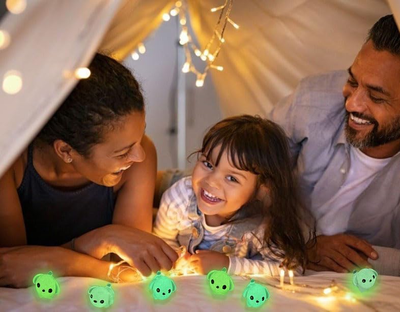 40 Pcs Luminous Mini Resin Dogs, Glow in The Dark Tiny Dogs for Garden Miniatures, Fairy Garden, Office Pranks and Dog Cake Toppers