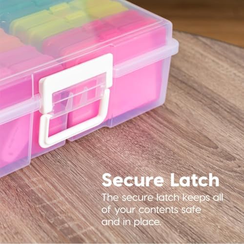 IRIS USA Photo Storage Box |Made in USA| 16 Cases - (2-Pack) - Clear/Multi
