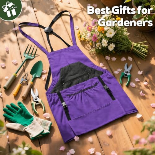 Gardening Apron,Canvas Garden Apron with Pockets for Women and Men,Harvest Apron,Gifts for Gardeners
