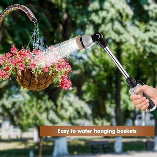 RESTMO Heavy Duty Metal Hose Wand, Watering Wand for Garden Hose