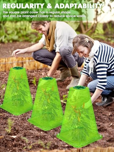 20 Pack Garden Cloches for Plants with 40 Ground Stakes and Rotary Vent