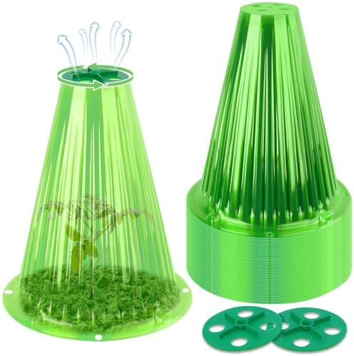 50 Pack Garden Cloches for Plants with Rotary Vent Cover Reusable