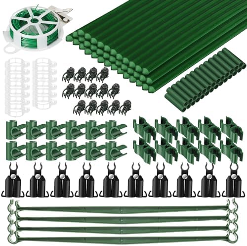 176 Pcs Garden Stakes Steel Plant Support 4-7ft for Vegetables