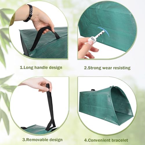 200L (53 Gallon) Heavy Duty Reusable Leaf Bag - Single Collapsible Dustpan-Type Yard Waste Bag for Collecting Leaves, Lawn Debris & Grass Clippings | Stand-Up Garden Waste Container (1)