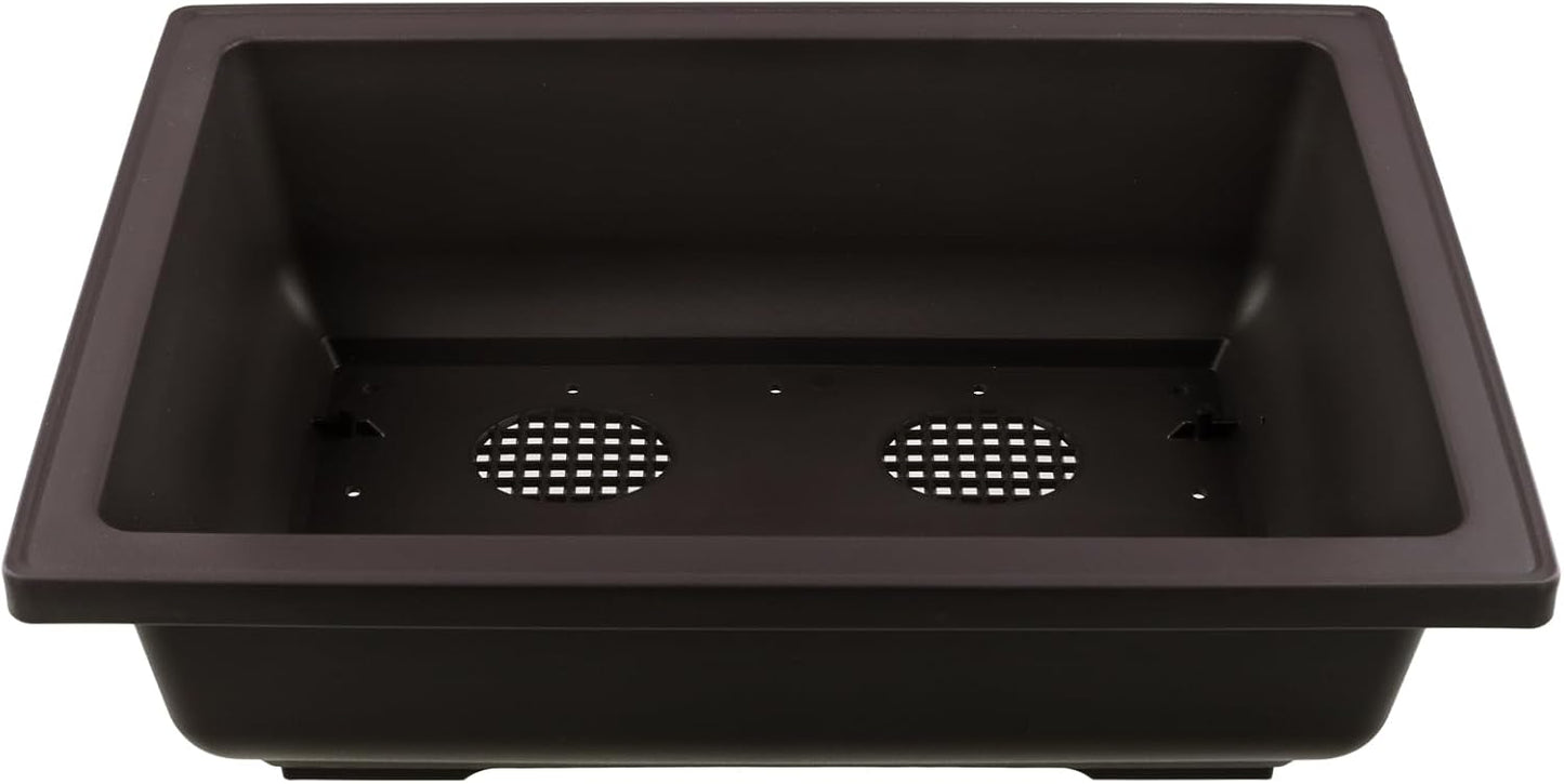 2 PCS 14 Inches Plastic Bonsai Training Pots, Rectangular Bonsai Tree Pots with Trays, Large Plastic Bonsai Container for Indoor, Outdoor