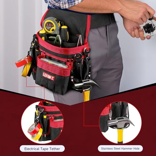 LEFOR·Z Tool Belt,14-Pockets Tool Belts for Men with Magnetic Tool Pouch