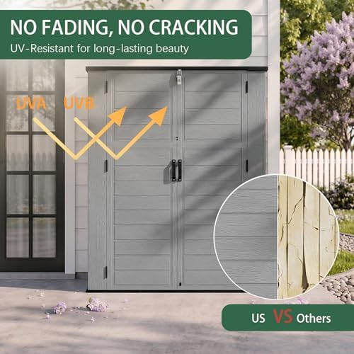 Outdoor Storage Shed Resin Waterproof Storage Cabinet for Patio Garden