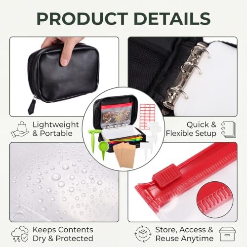 ReliThick Seed Storage Organizer Binder with 15 Clear Sheet Self Sealing