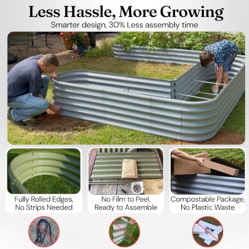 4 Pcs 6x2x2.5 ft Raised Garden Bed, 30" Tall Galvanized Planter Box