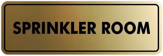 Signs ByLITA Standard Sprinkler Room Sign (Brushed Gold) - Medium