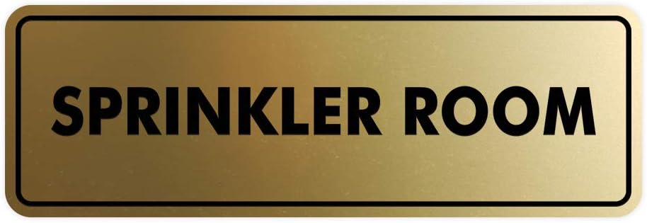 Signs ByLITA Standard Sprinkler Room Sign (Brushed Gold) - Large