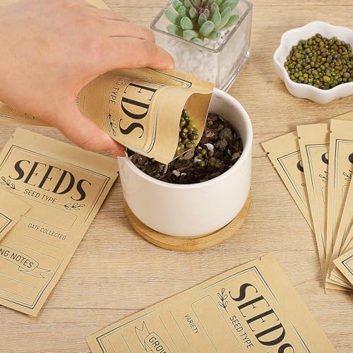 150Pcs Small Seed Envelopes 2.75" x 3.74" Resealable Seed Storage Packets