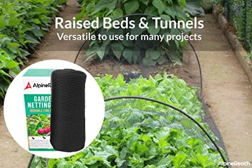 AlpineReach Garden Netting 15 x 30 ft, Black Heavy Duty Bird Net