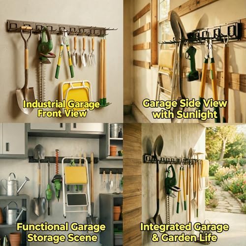 MBQQ Garage Tool Organizer Wall Mounted, 24 Inches Adjustable Garden Tool Organizer Rack,Heavy Duty Yard Tool Organizer