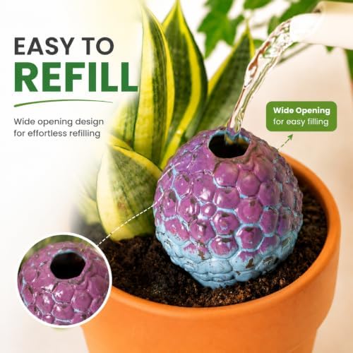 4PCS Self Watering Globes, Automatic Terracotta Watering Bulbs - Watering Spikes, Vacation Plant Watering Devices System, Plant Watering Globes for Indoor and Outdoor Plants - Cactus