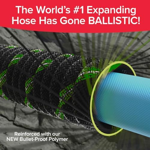 Pocket Hose Ballistic Double UV 100 FT Expandable Garden Hose, Pocket Pivot