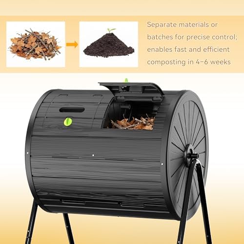 Compost Bin Outdoor 37.5 Gallon Black