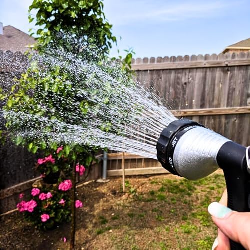 Water Hose Nozzle Spray Nozzle, Metal Garden Hose Nozzle with Adjustable Spray Patterns, Perfect for Watering Plants, Washing Cars and Showering Pets