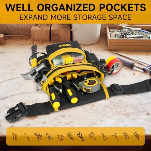 LEFOR·Z Tool Belt,14-Pockets Tool Belts for Men with Magnetic Tool Pouch
