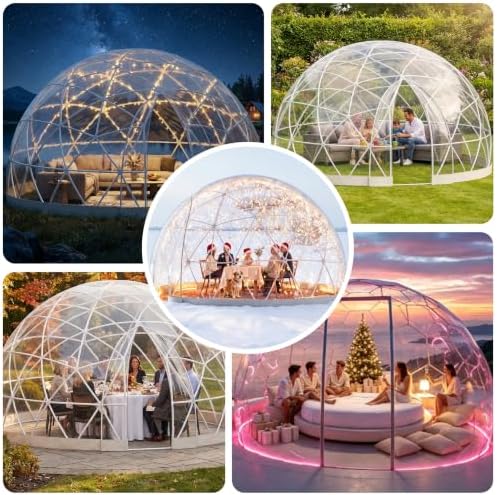 Garden Dome Tent 12 Ft Clear Bubble Tent House for 4–8 Person
