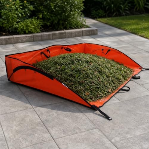Foldable Garden Leaf Collection Mat Spacious Yard Waste Collection Mat with Carrying Handles Large Capacity Leaf Tarp with Handles for Gardeners
